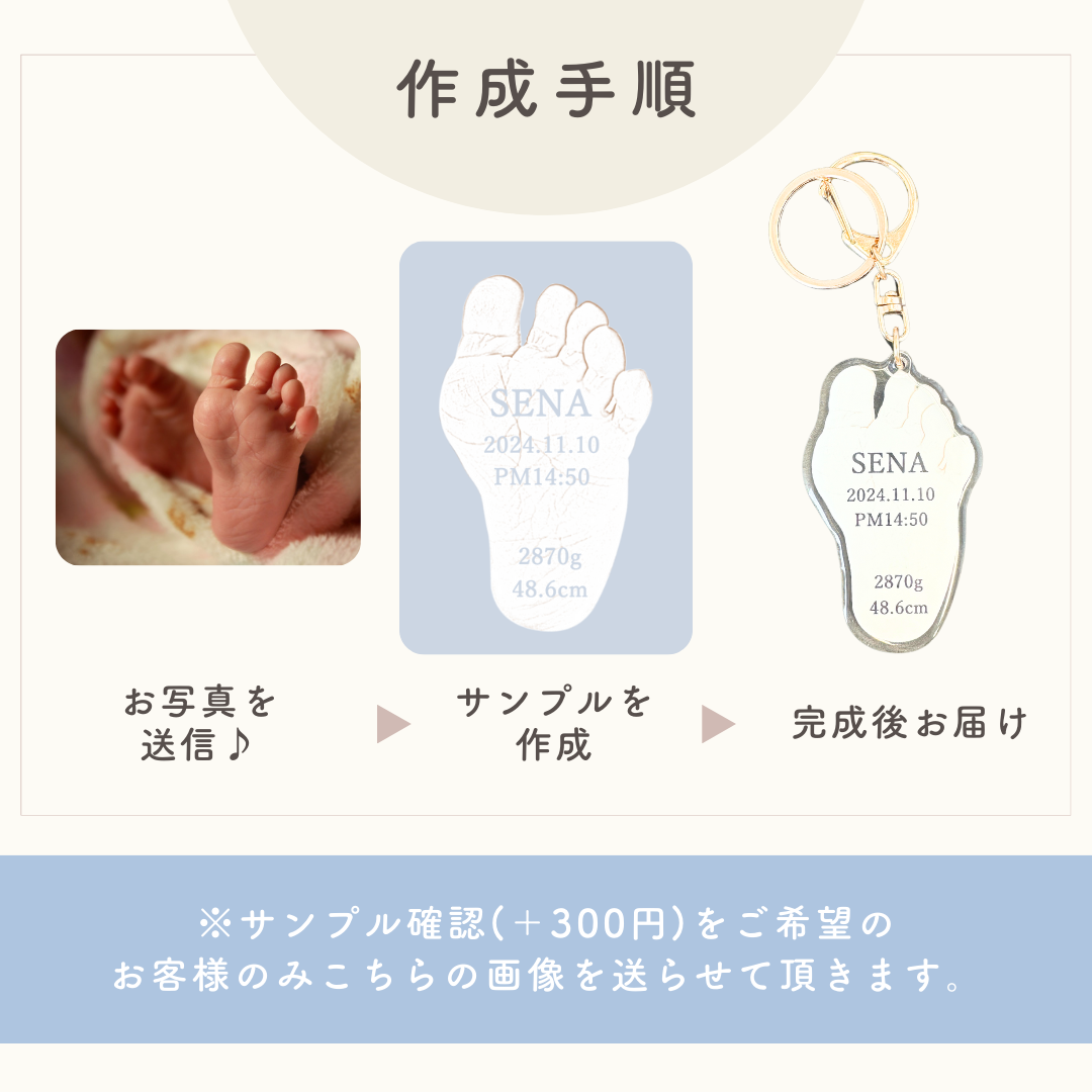 ぷくぷく アクリル 手形 キーホルダー kids