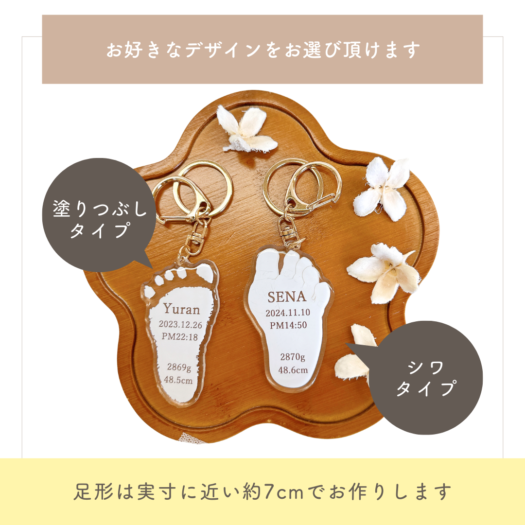 ぷくぷく アクリル 手形 キーホルダー kids