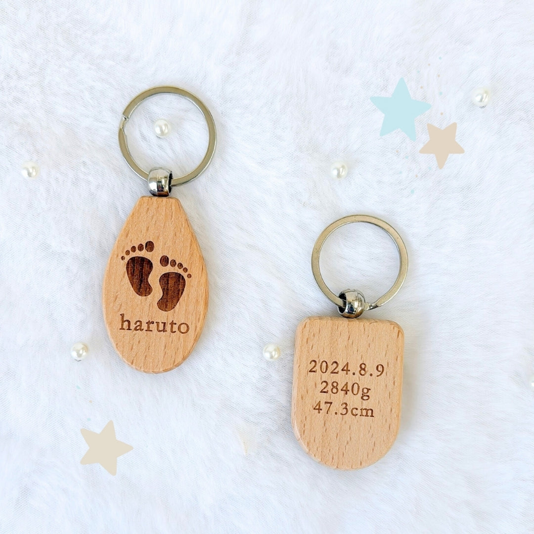 足形 ウッドキーホルダー kids